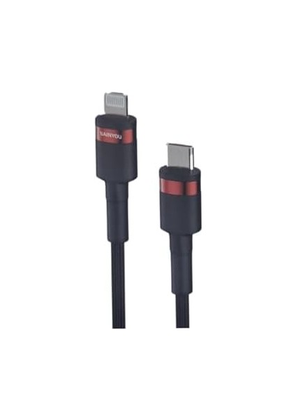 22,5 W Pd Super Fast Type C To Ios Güçlendirilmiş Hasır Şarj ve Data Kablosu Lightning Type C Ios