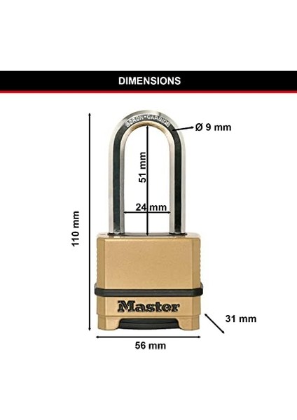 Lock Yüksek Performanslı Asma Kilit [sayı Kombinasyonu] [çinko Gövde] [dış Mekan] M175EURDLH - Depolar, Garajlar Vs. Için Ideal