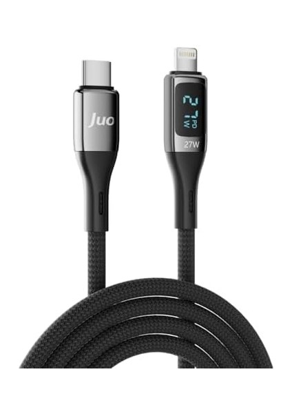 27W Dijital LED Ekranlı USB Type-C To Lightning iPhone iPad Hızlı Şarj ve Data Kablosu 2 Metre