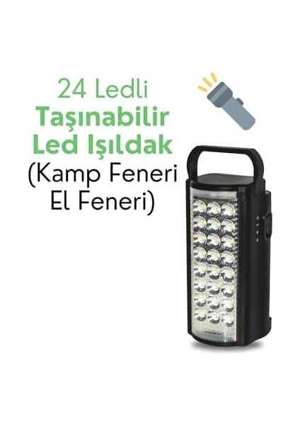 LED 24 Li Taşınabilir Işıldak Kamp Feneri El Feneri