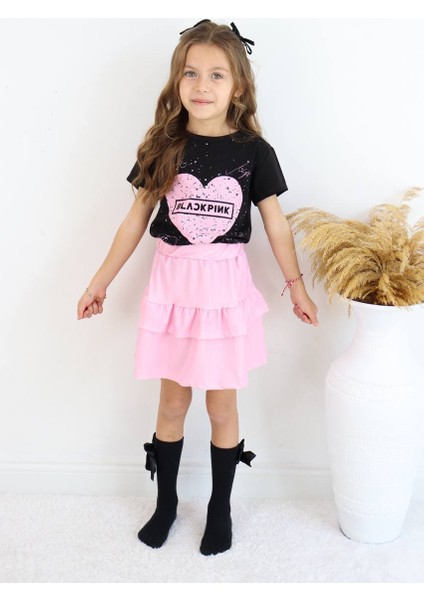 Kız Çocuk Blackpink Detay Garson Etek Takım SNM001