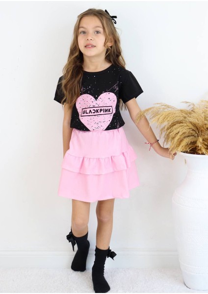 Kız Çocuk Blackpink Detay Garson Etek Takım SNM001 fiyatları