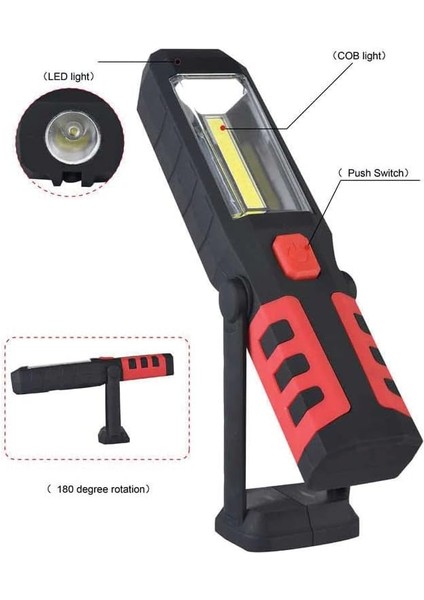 Br S99 Cob LED IP44 Suya Toza Dayanıklı Şarj Edilebilir Kancalı Mıknatıslı Dağcılık Balıkçılık Avcılık Kampçılık Bisiklet Gece Yolculukları Elektrik Kesintileri Doğal Afetler Tamirci ve Kamp Feneri