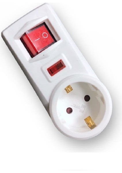 Hobi mtek Tekli Akım Korumalı Priz Anahtarlı 3500W Beyaz Topraklı Priz