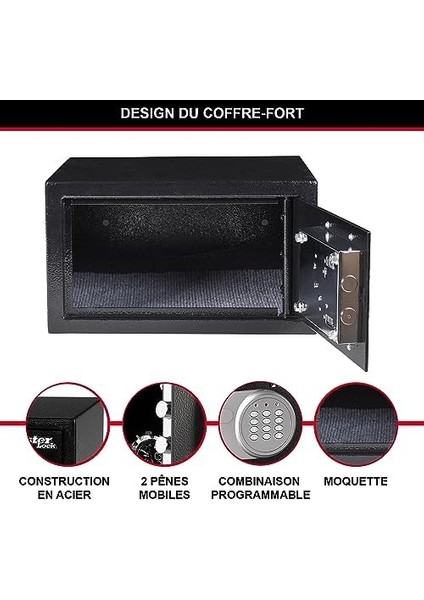 Lock Şifreli Kasa, Elektronik Kombinasyon, 11 L, 19,4 x 29 x 26,4 cm