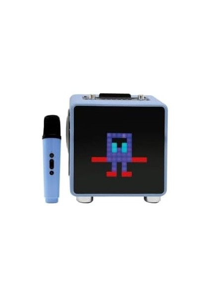 15W 11X11 Piksel LED Ekranlı Karaoke Bluetooth Hoparlör Mavi BTS-270