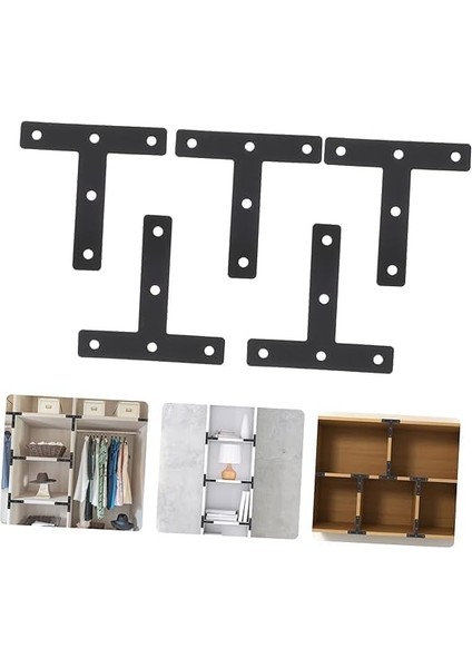 10 Adet T-Desen 8X8X1,5 cm Yama Çeşitli Mobilyaları Sabitlemek İçin Uygun Mobilya Sabitleme Plakası Metal Raflar Mobilya Bağlantı Elemanları Tamir Plakaları