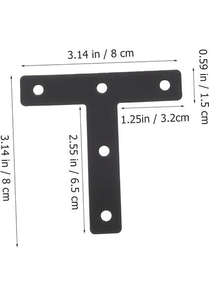 10 Adet T-Desen 8X8X1,5 cm Yama Çeşitli Mobilyaları Sabitlemek İçin Uygun Mobilya Sabitleme Plakası Metal Raflar Mobilya Bağlantı Elemanları Tamir Plakaları
