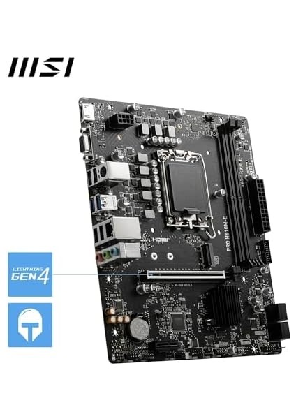 MB Pro H610M-E Soket 1700 Ddr5 5600MHZ(OC) HDMI VGA M.2 Usb3.2 1x 1g Lan Matx