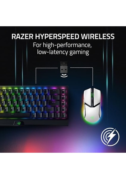 Cobra Pro - Rgb Özellikli Kablosuz Oyun Faresi - 30K Dpı Özellikli Optical Sensör (10 Özelleştirilebilir Düğme, Hyperspeed Polling 8k Hz, Bluetooth, 11 Bölgeli Aydınlatma) Beyaz