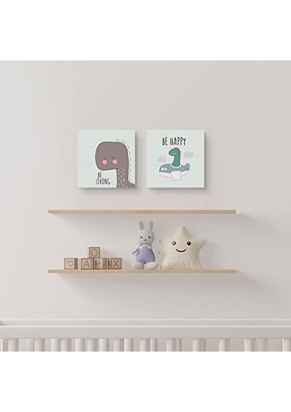 Odasına Özel Minimal Dinozor Tasarımlı Kanvas