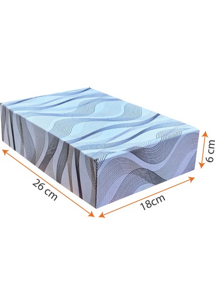 26X18X6CM Karton Kutu 100ADET Desenli-Kilitli | E-Ticaret-Kargo-Hediye Kutusu Beyaz-Kraft