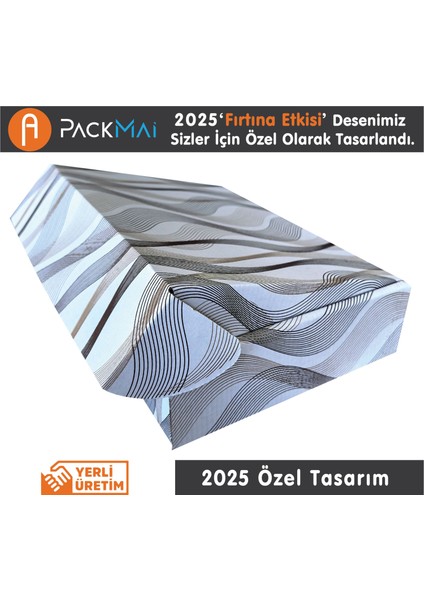 26X18X6CM Karton Kutu 100ADET Desenli-Kilitli | E-Ticaret-Kargo-Hediye Kutusu Beyaz-Kraft