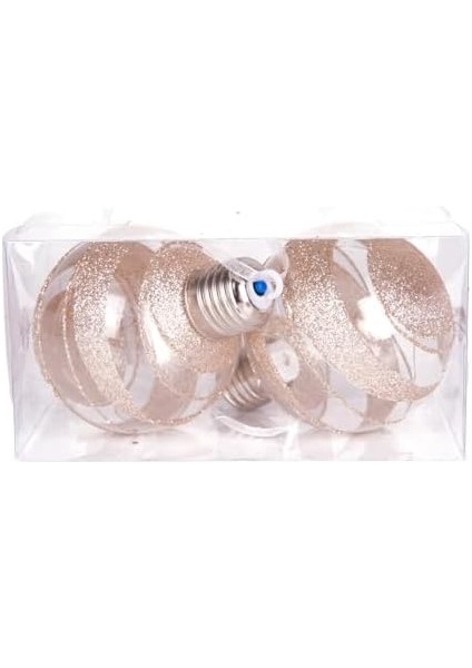 Topu Ampul LED Işıklı Gold Simli 2'li Paket 7 cm .