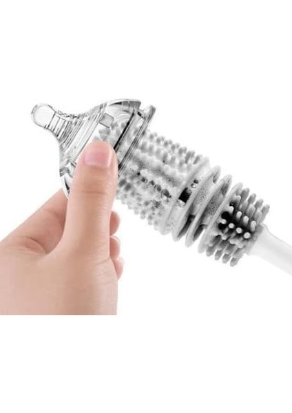 Silikon Kavanoz Fırçası Uzun Saplı Silikon Bardak, Biberon, Kavanoz Yıkama Fırçası Şişe Yıkama Fırçası (33CM)