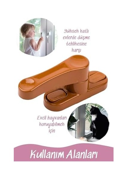 Home 2 Adet Metap Pencere ve Kapı Emniyet Kilidi,çocuklar Için Pimapen Kilidi,hırsızlığa Karşı Güvenlik Kilidi (Kahverengi)