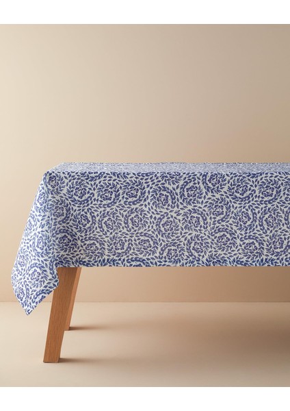 Home Carnival Floral Polyester Masa Örtüsü Mavi