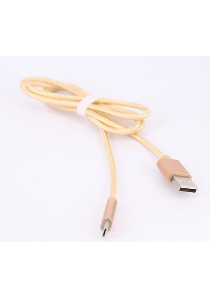VC-028 Type-C Model Şarj Portlu Cihazlarla Uyumlu Şarj ve Data Kablosu, Gold