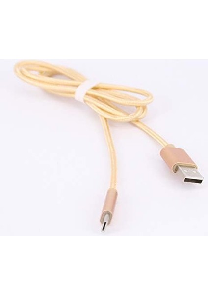 VC-028 Type-C Model Şarj Portlu Cihazlarla Uyumlu Şarj ve Data Kablosu, Gold