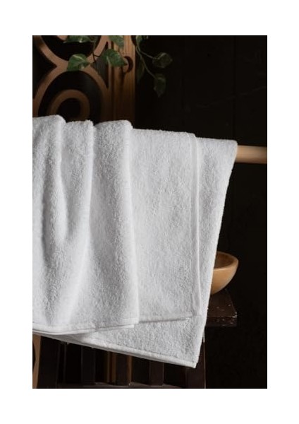 Home Simple 1 Adet 50 x 90 cm Klasik Lüks Beyaz Banyo Otel ve El Yüz Havlusu | Pamuk Kalın 2 Kat Emici Otellere ve Banyolara Uygun (50 x 90, Adet, 1)