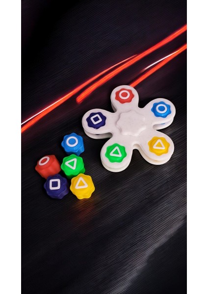 Squid Game Çarkı ve Gonggi 5 Taş Oyunu (2'si 1 Arada) - Beyaz