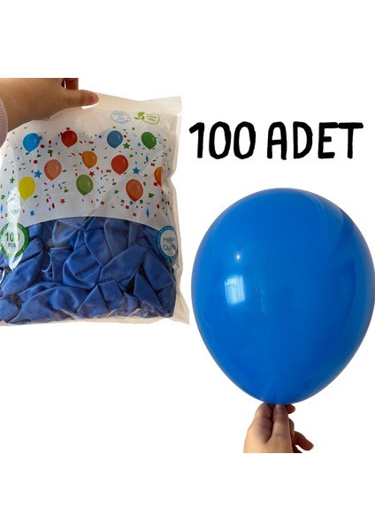 12 Inç Koyu Mavi Lateks Balon - 100’LÜ Paket (Iç & Dış Mekan Uyumlu)