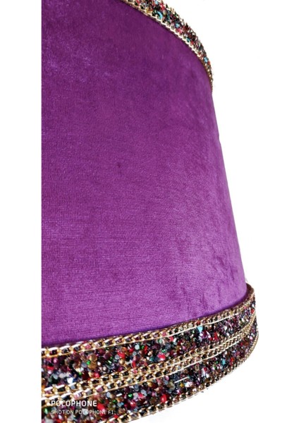 Hintişi Aks. Masif Tripod Lambader ( Mor/açık Ceviz)