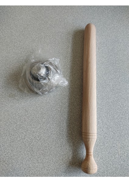 Içli Köfte Aparatı No:8 ( 5,8 Cm) +Köfte Incelticı Ahşap Çubuk