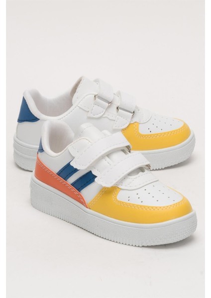 Çocuk Sneaker Spor Ayakkabı Mavi-Sarı