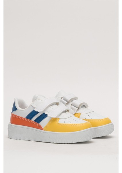 Çocuk Sneaker Spor Ayakkabı Mavi-Sarı
