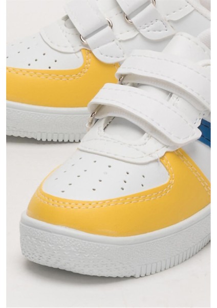 Çocuk Sneaker Spor Ayakkabı Mavi-Sarı