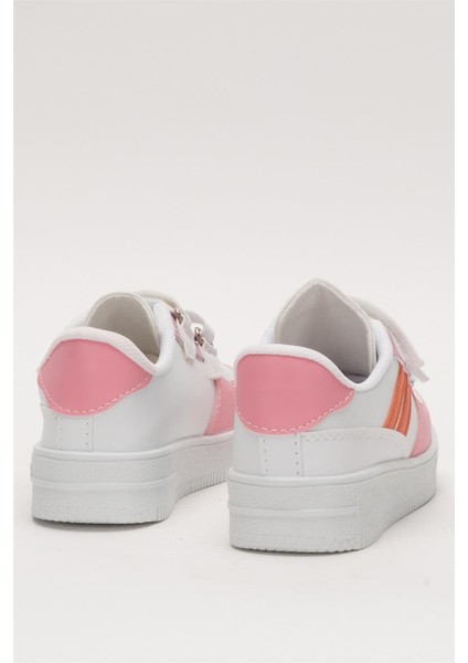 Çocuk Sneaker Spor Ayakkabı Pudra - Turuncu