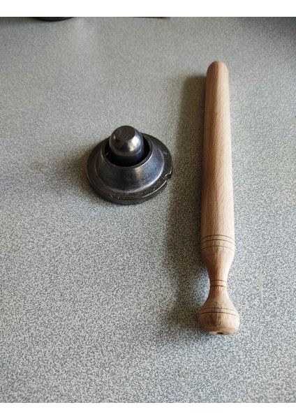 Içli Köfte Aparatı No:10-12 ( 6,9 Cm) + Köfte Incelticı Ahşap Çubuk