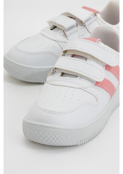 Çocuk Sneaker Spor Ayakkabı Pudra - Beyaz modelleri
