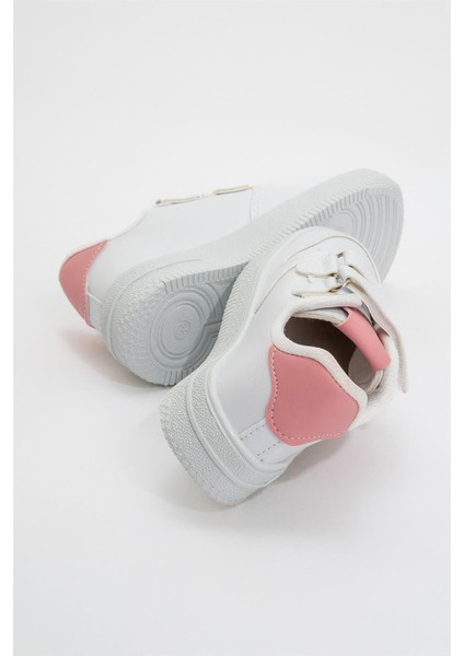 Çocuk Sneaker Spor Ayakkabı Pudra - Beyaz fırsatları