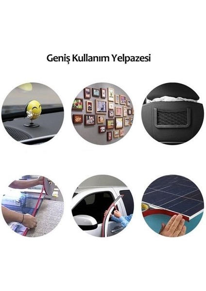 2 Metre Güçlü Yapışkanlı Çift Taraflı Slikon Pratik Şeffaf Bant