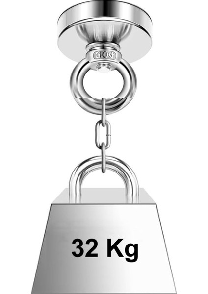 KND32 Mıknatıs 36KG N52 Halka Askı Taşıyıcı Çekici Super Güçlü Neodyum Dolap Ofis Ev Hobi Oyuncak fırsatları