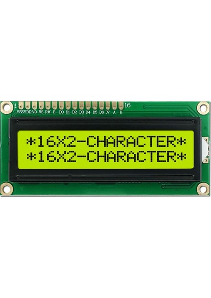 1602A 2X16 Yeşil Karakter LCD Modül Display Ekran 5V Beyaz Arka Işık 16X2 16 x 2 Standart Sol Üst