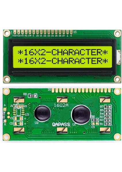 1602A 2X16 Yeşil Karakter LCD Modül Display Ekran 5V Beyaz Arka Işık 16X2 16 x 2 Standart Sol Üst