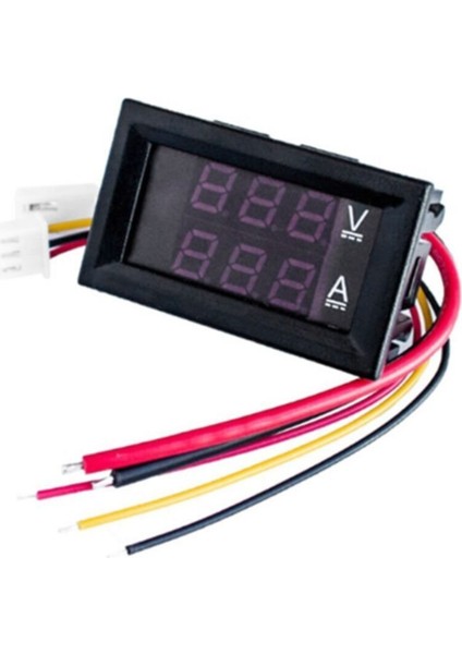 Dc 0-100V 10A Dijital Voltmetre Ampermetre DSN-VC288 Mavi Kırmızı 0.28” 3 Hane 7 Segment