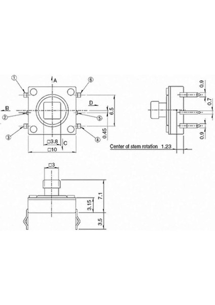 Mini Joystick SKQUCAA010? Navigasyon 4 Yön 1 Buton Switch 2 Eksen 2d Kumanda fiyatları