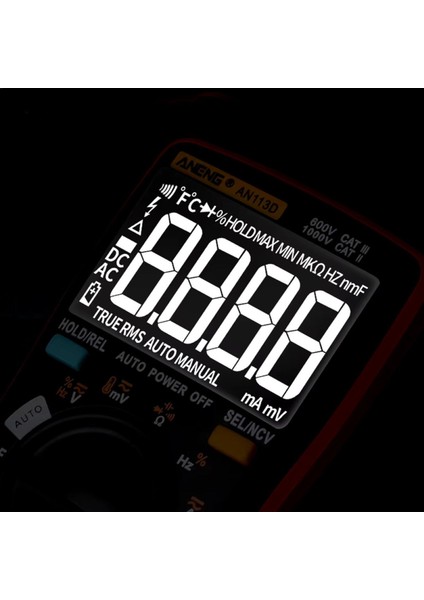 Aneng AN113D Dijital Multimetre Otomatik Algılama True-Rms Ncv Voltmetre Ampermetre Ac Dc Voltaj Ak
