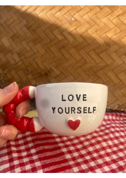 'love Yourself' Mottolu Yazılı Fincan
