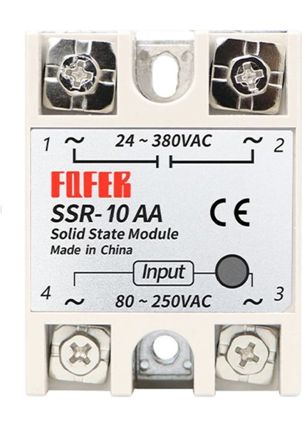 SSR-10AA Ssr Röle 10A Ac 24-380V Tek Fazlı Solid State Röle Elektronik Anahtar Termostat Resiztans