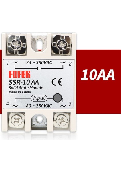 SSR-10AA Ssr Röle 10A Ac 24-380V Tek Fazlı Solid State Röle Elektronik Anahtar Termostat Resiztans