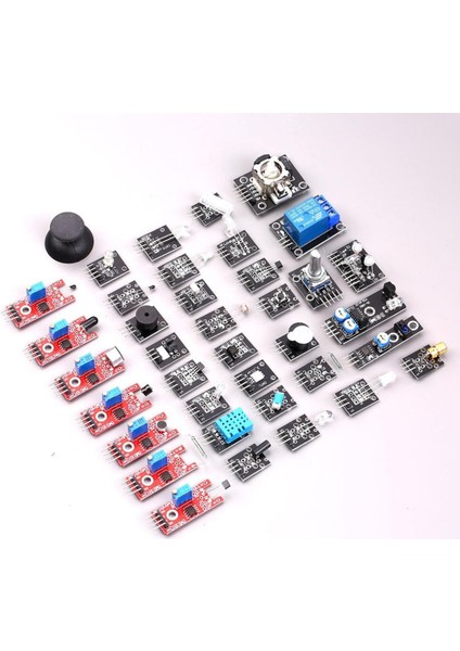 Arduino 37 Parça Sensör Seti Sıcaklık Nem Işık Ses Renk Alev Nabız Manyetik Titreşim Lazer Ir Buton