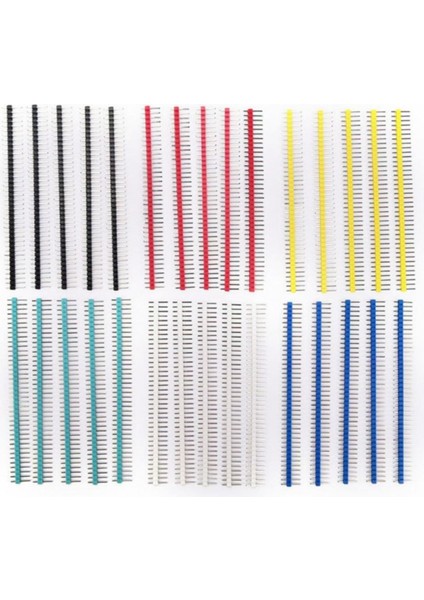 30 Adet 40 Pin Erkek Header Seti 6 Renkli 2.54MM Kırılabilir fiyatları