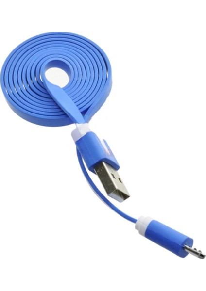 1m Micro USB Kablo Mavi 1 Metre 480 Mbps USB 2.0 Hot Swap