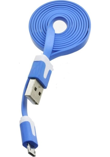 1m Micro USB Kablo Mavi 1 Metre 480 Mbps USB 2.0 Hot Swap fırsatları