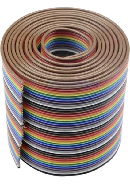 40 Pin Rainbow Ribbon Idc Kablo 1 Metre 10 Renk Dupont Kablo Flat modelleri